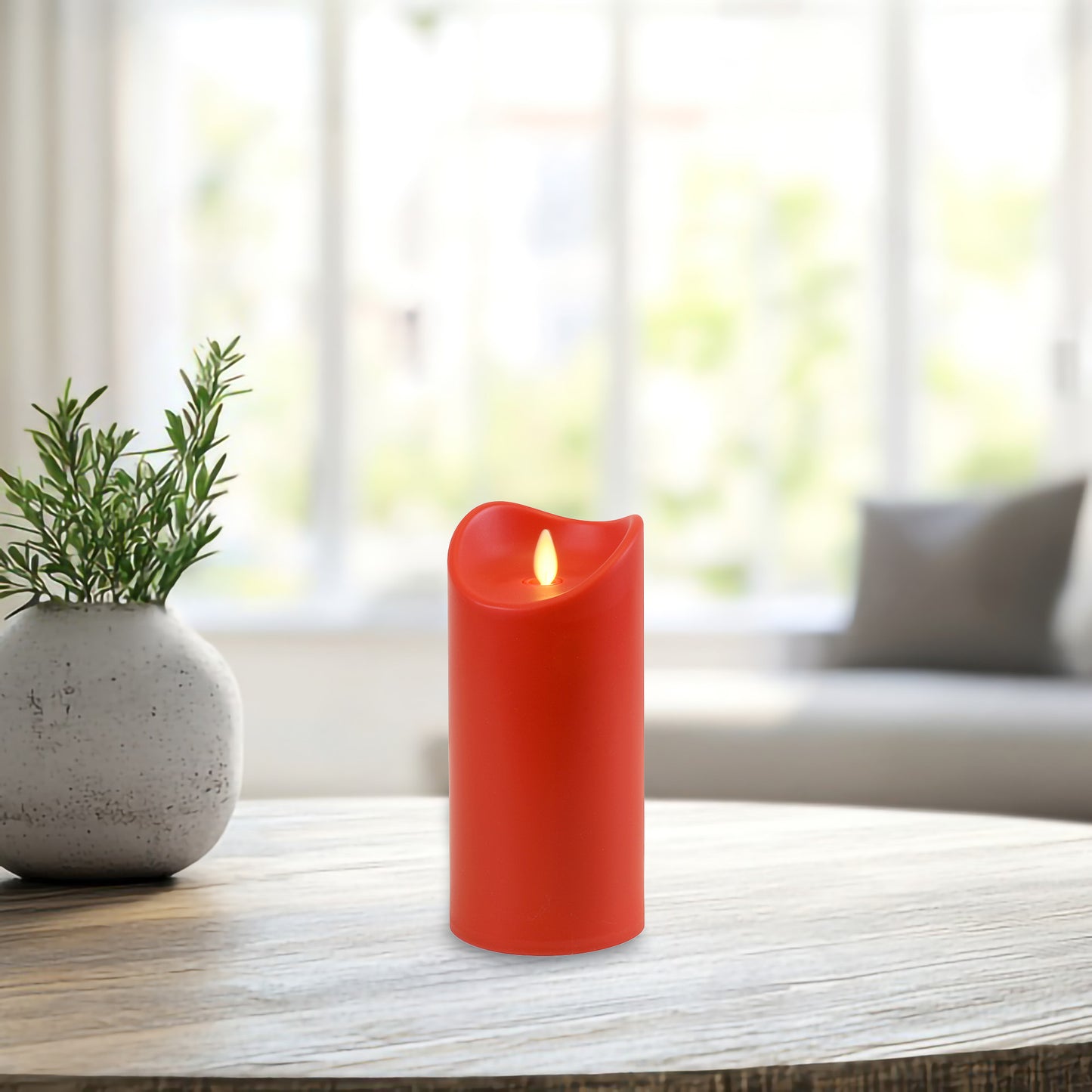Battery-Operated Pillar Candle with Flickering Flame