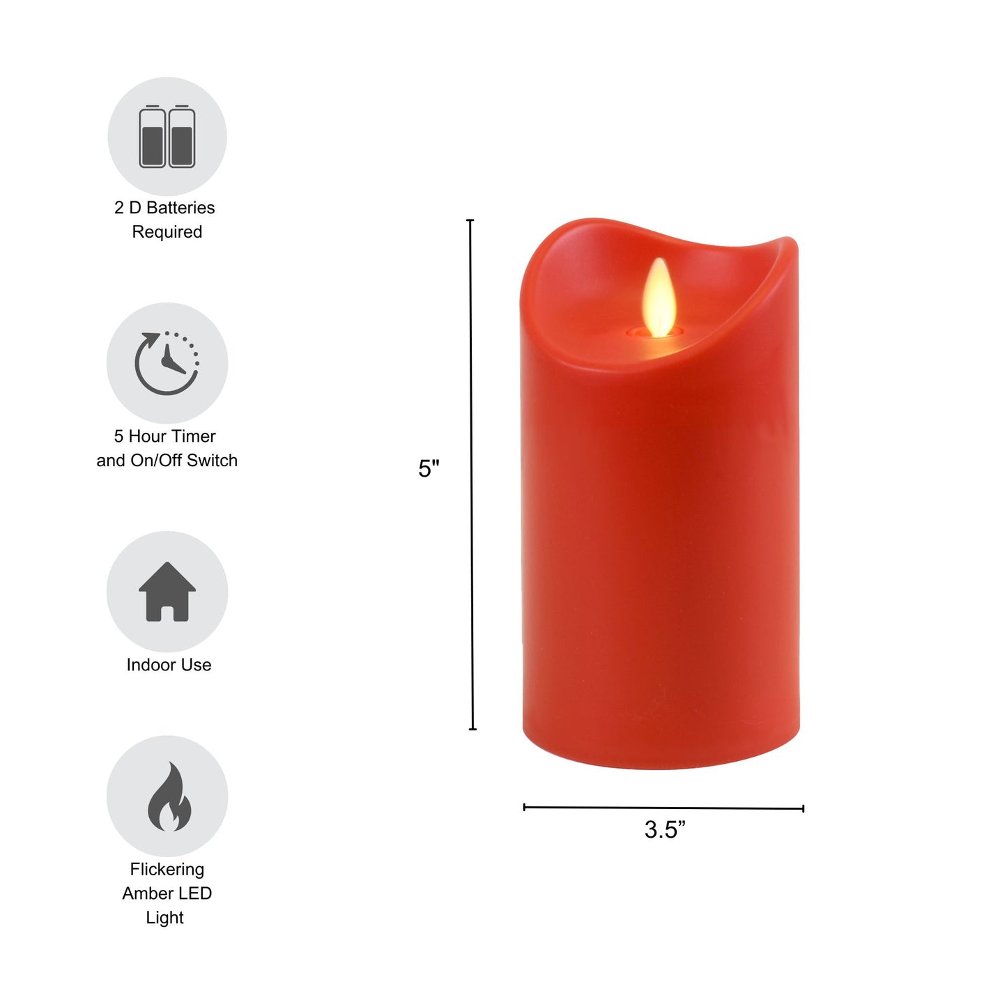 Battery-Operated Pillar Candle with Flickering Flame