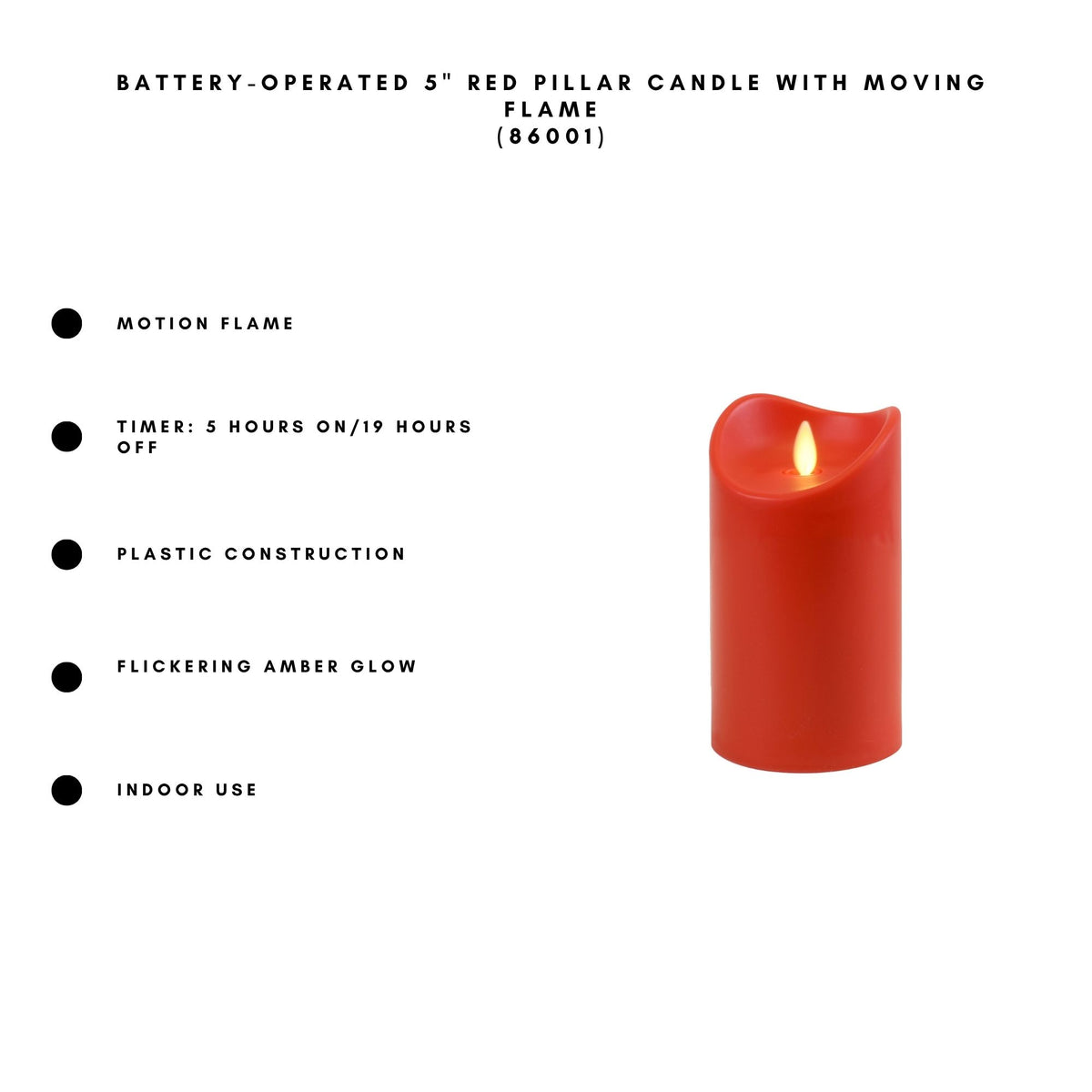 Battery-Operated Pillar Candle with Flickering Flame