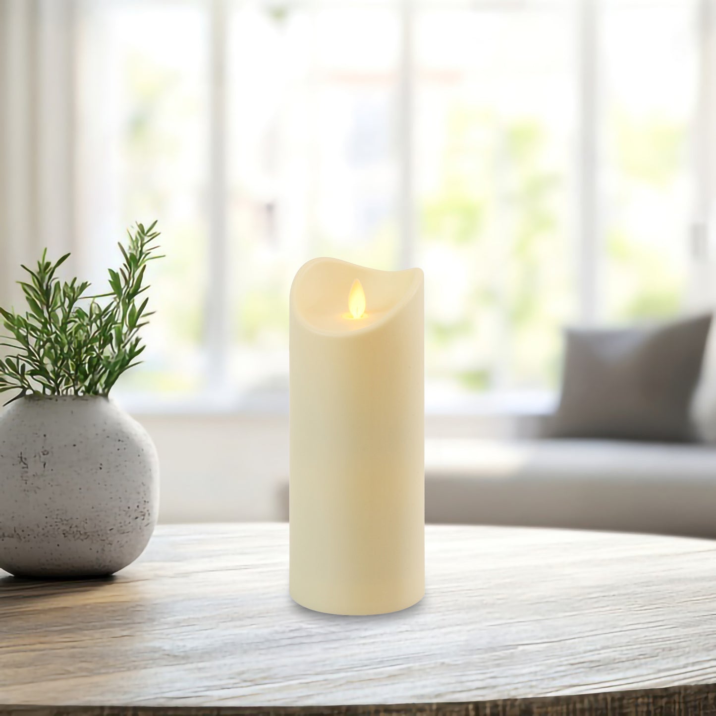 Battery-Operated Pillar Candle with Flickering Flame