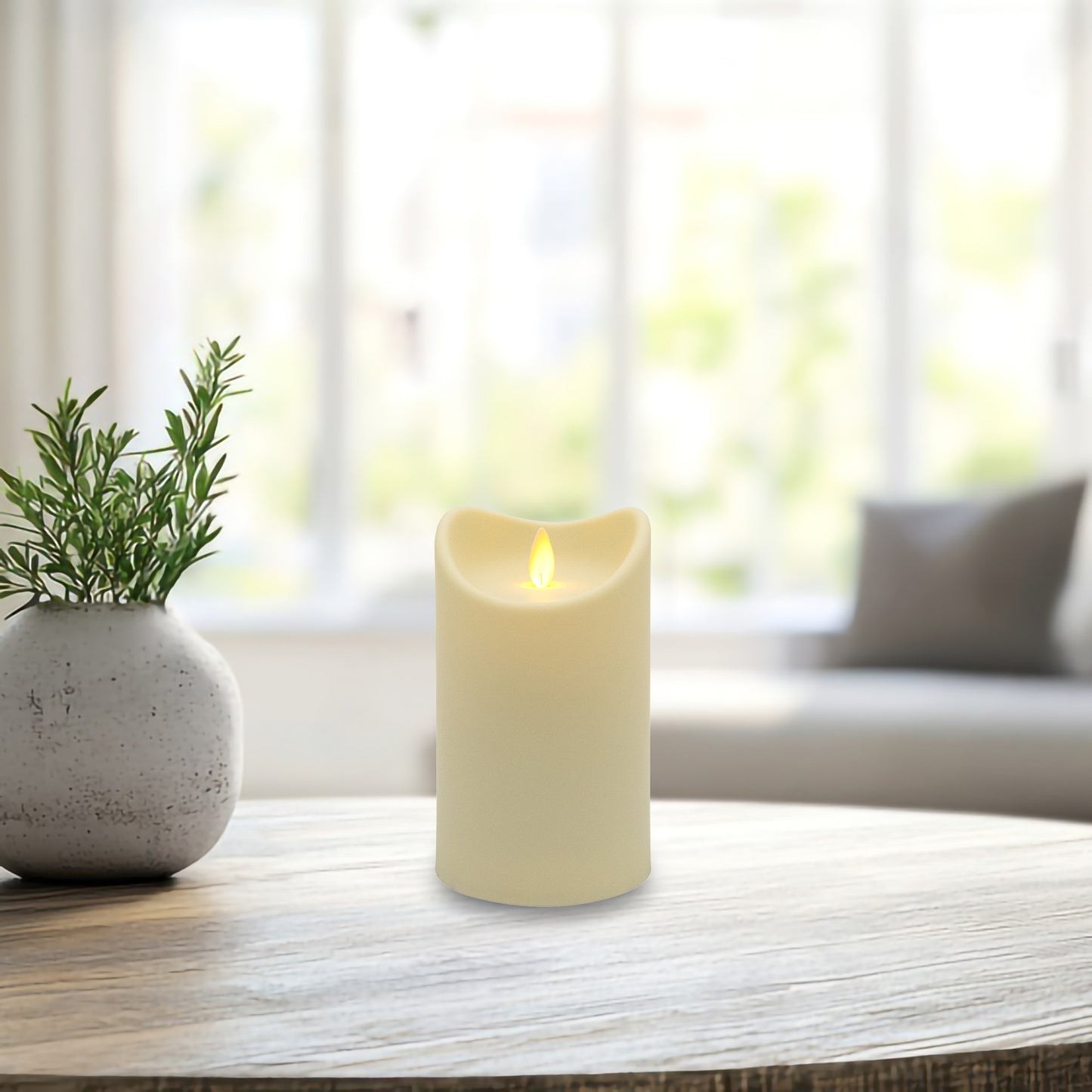 Battery-Operated Pillar Candle with Flickering Flame