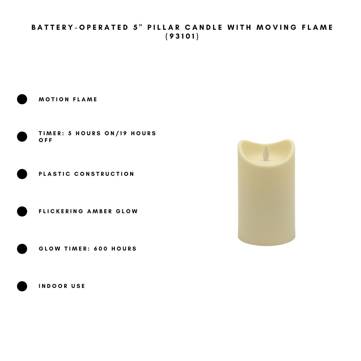 Battery-Operated Pillar Candle with Flickering Flame