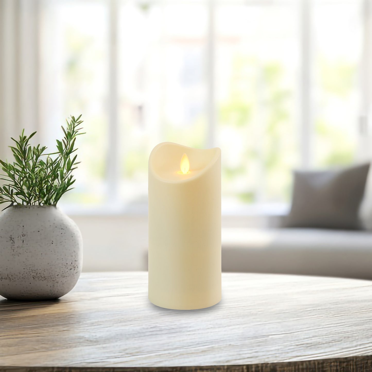 Battery-Operated Pillar Candle with Flickering Flame