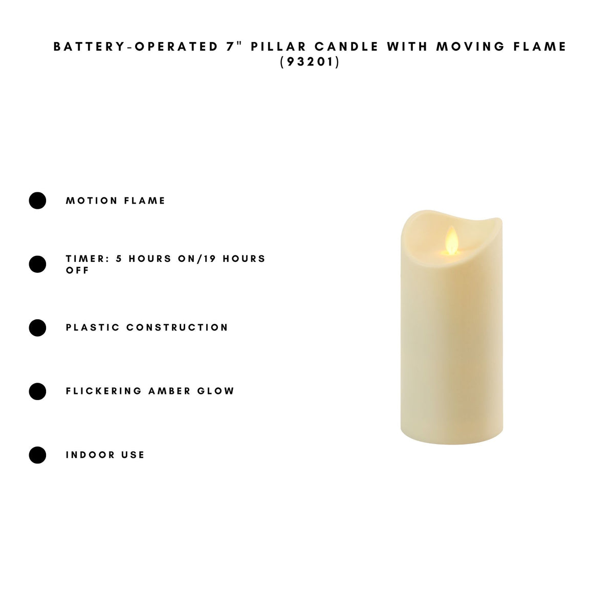 Battery-Operated Pillar Candle with Flickering Flame