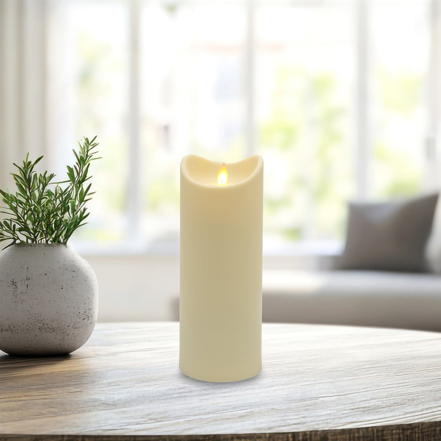 Battery-Operated Pillar Candle with Flickering Flame