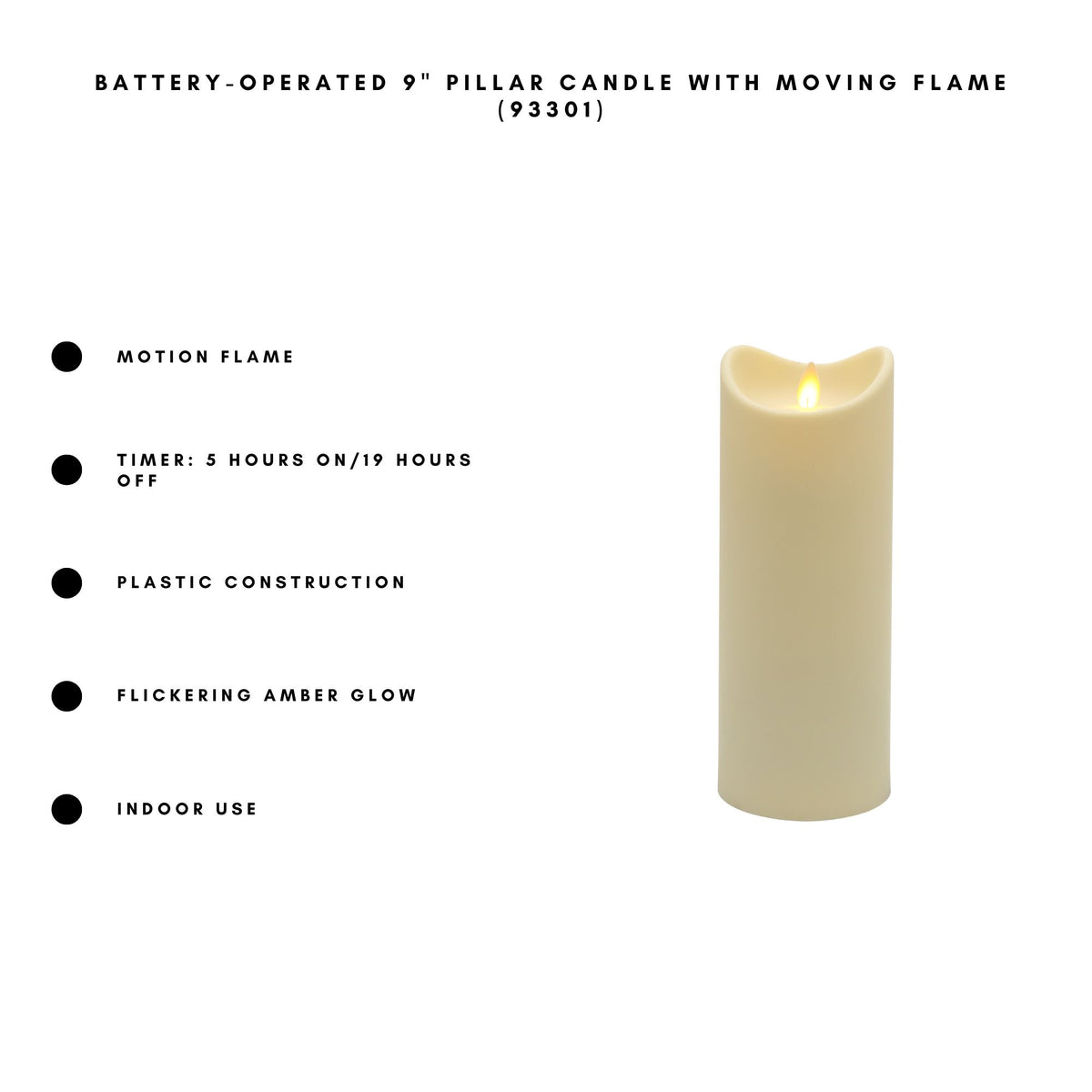 Battery-Operated Pillar Candle with Flickering Flame