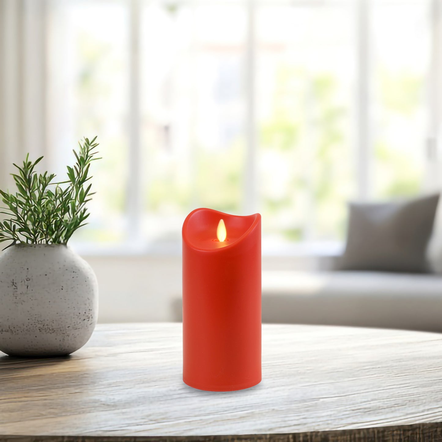 Battery-Operated Pillar Candle with Flickering Flame