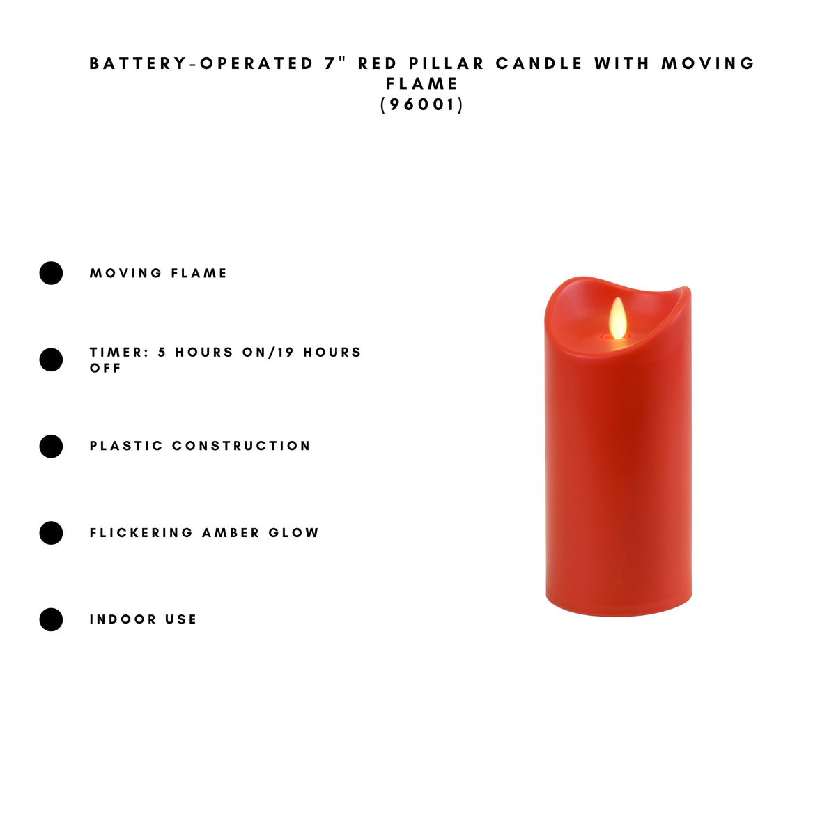 Battery-Operated Pillar Candle with Flickering Flame
