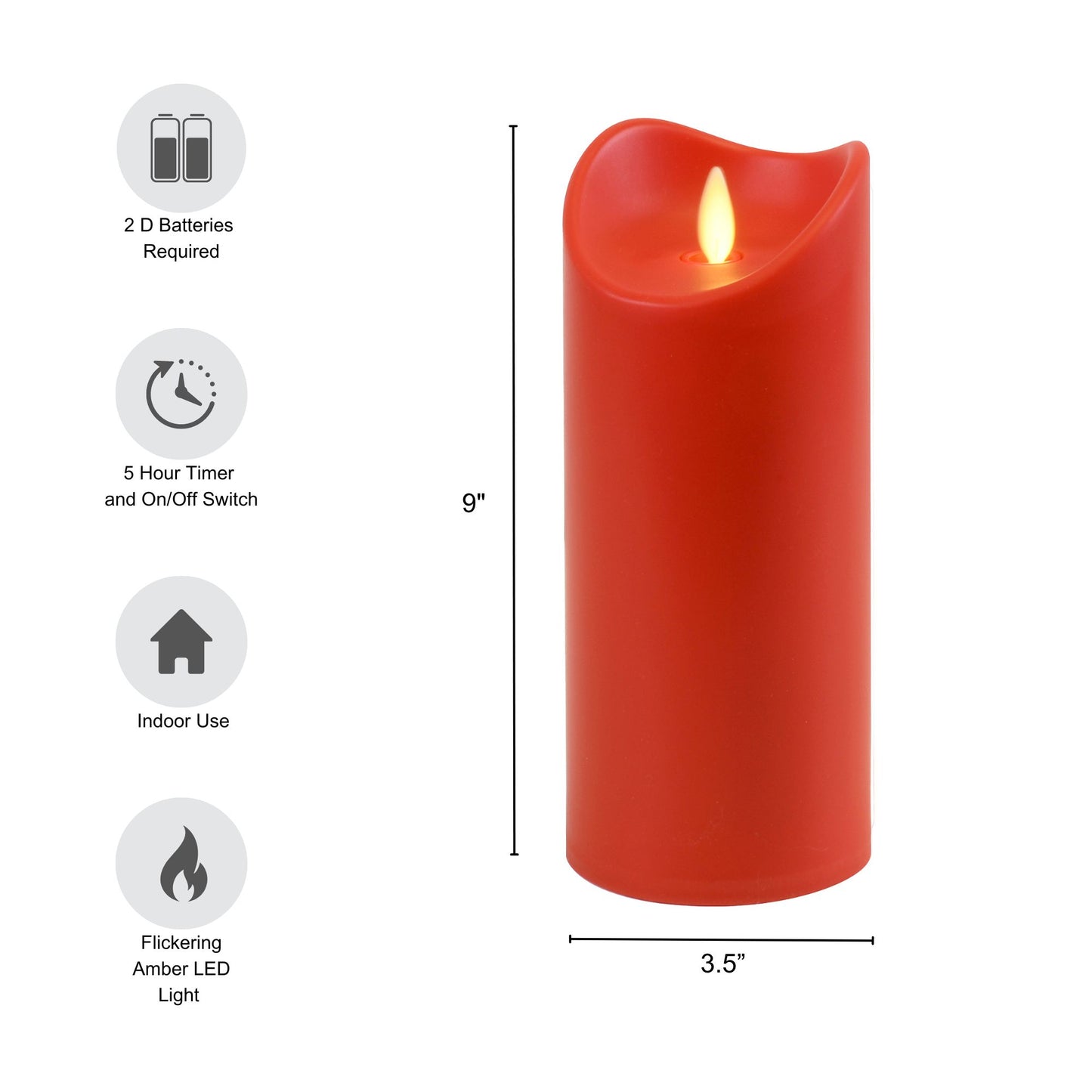 Battery-Operated Pillar Candle with Flickering Flame