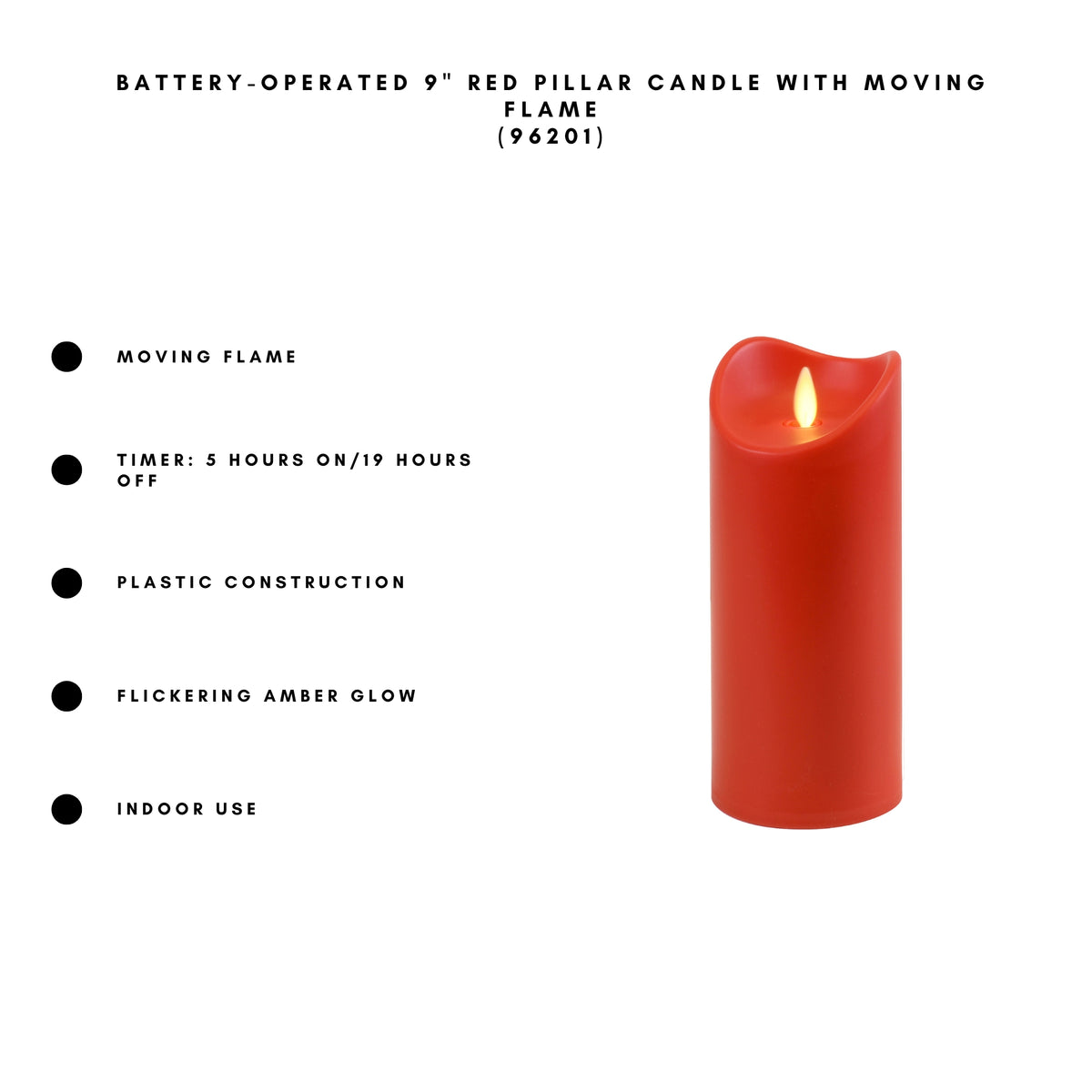 Battery-Operated Pillar Candle with Flickering Flame