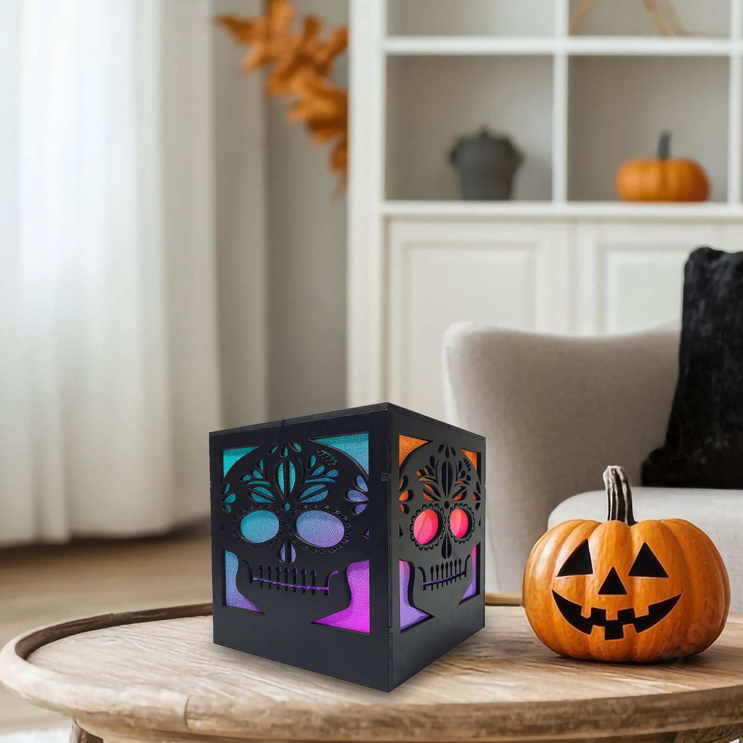 Battery-Operated Lighted Halloween Box
