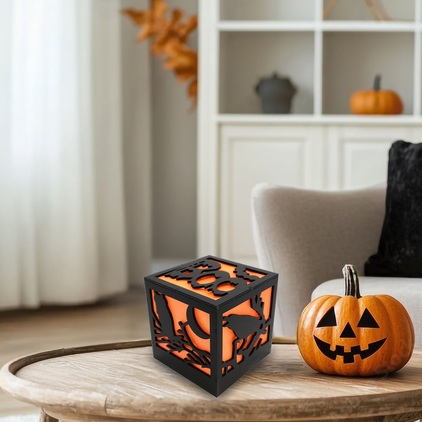 Battery-Operated Lighted Halloween Box