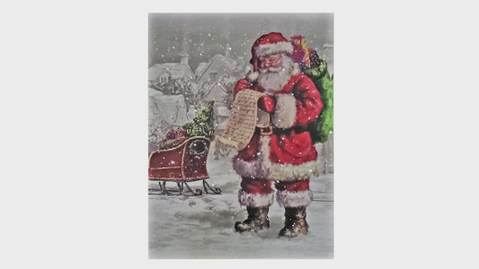 Battery-Operated Lighted Wall Art - Santa