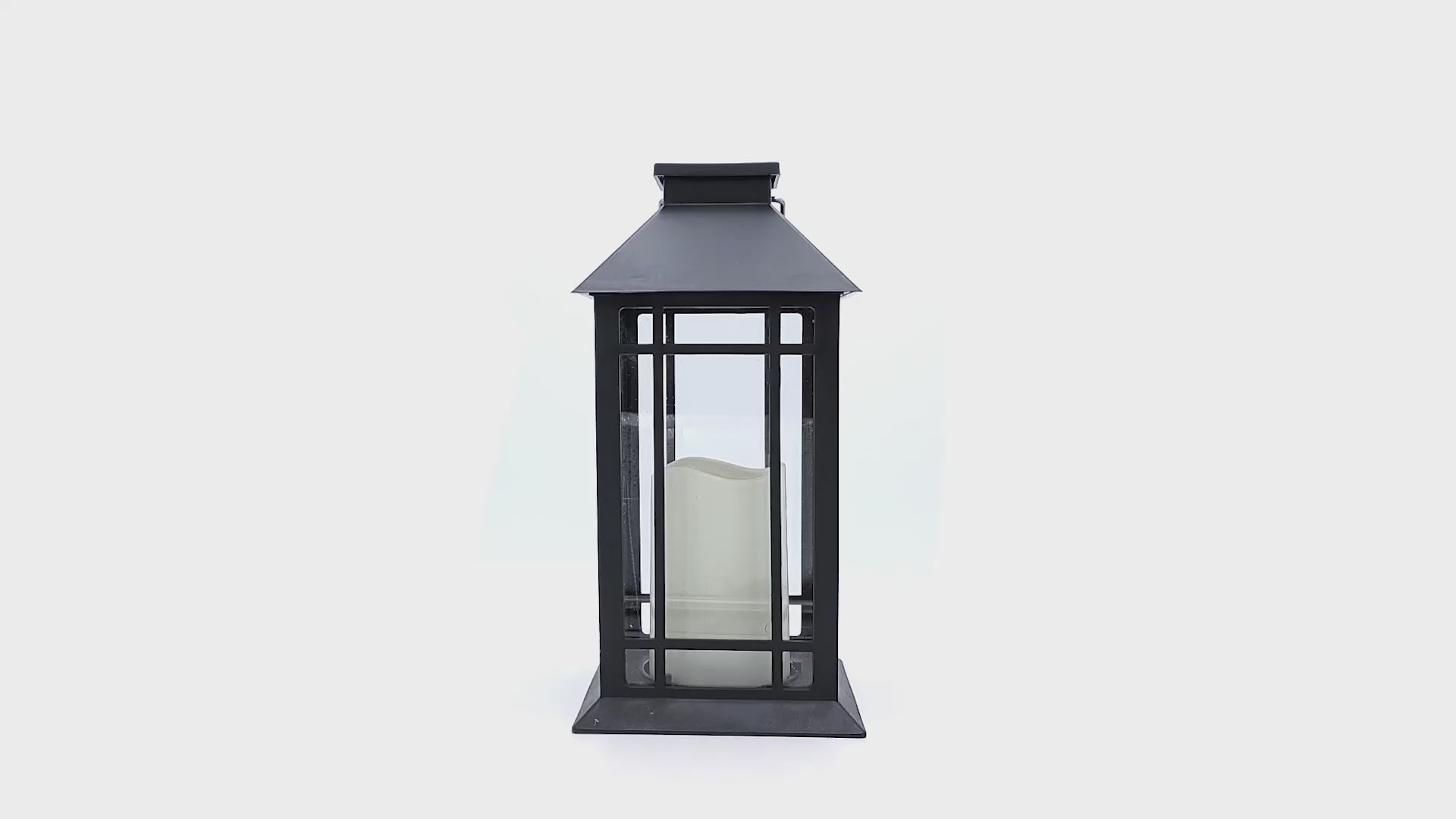 Solar-Powered Lantern with LED Candle - Black Window – LumaBase