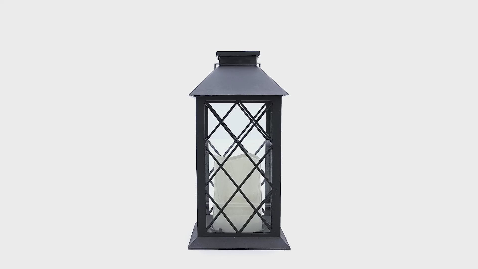 Solar-Powered Lantern with LED Candle - Black Tudor – LumaBase