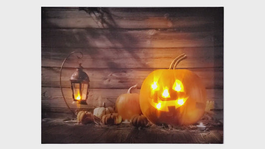 Battery-Operated Lighted Wall Art - Jack O’ Lantern