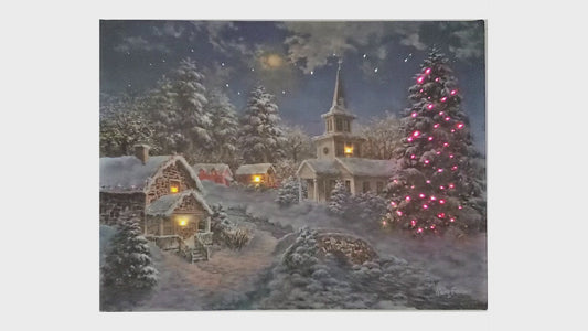 Battery-Operated Lighted Wall Art - Winter Village