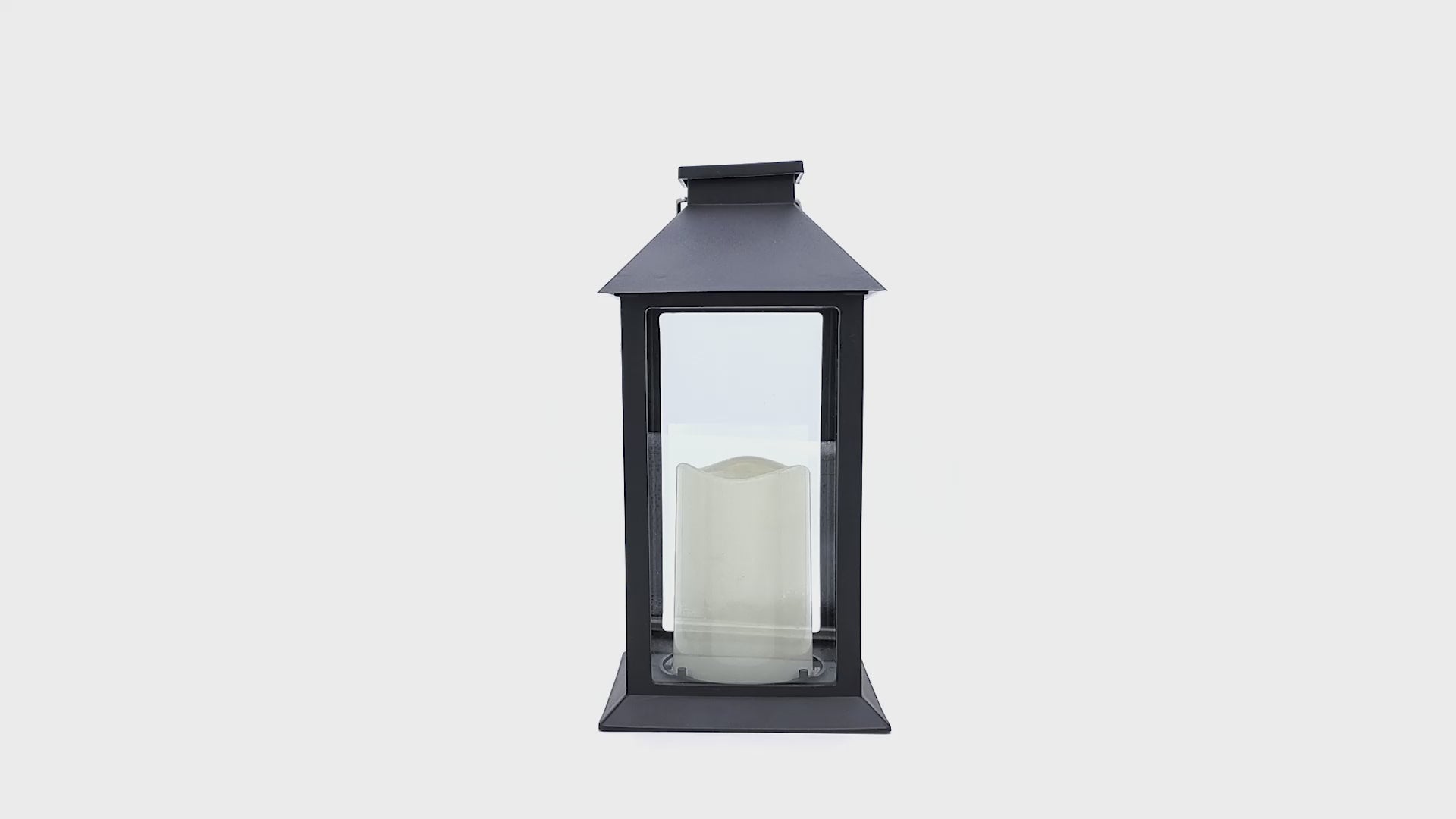 Solar-Powered Lantern with LED Candle - Traditional Black – LumaBase