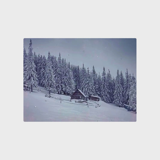 Battery-Operated Lighted Wall Art - Snowy Cabin