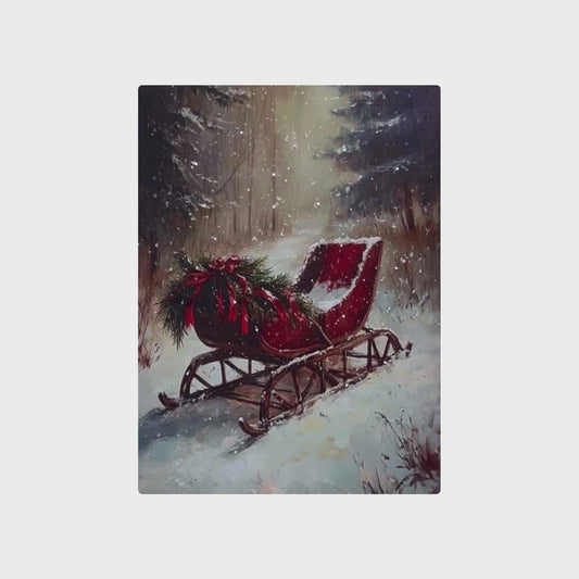 Battery-Operated Lighted Wall Art - Winter Sleigh