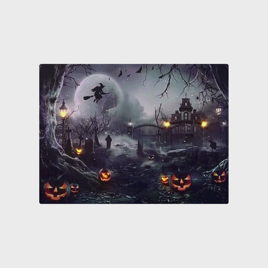 Battery-Operated Lighted Wall Art - Spooky Halloween Night