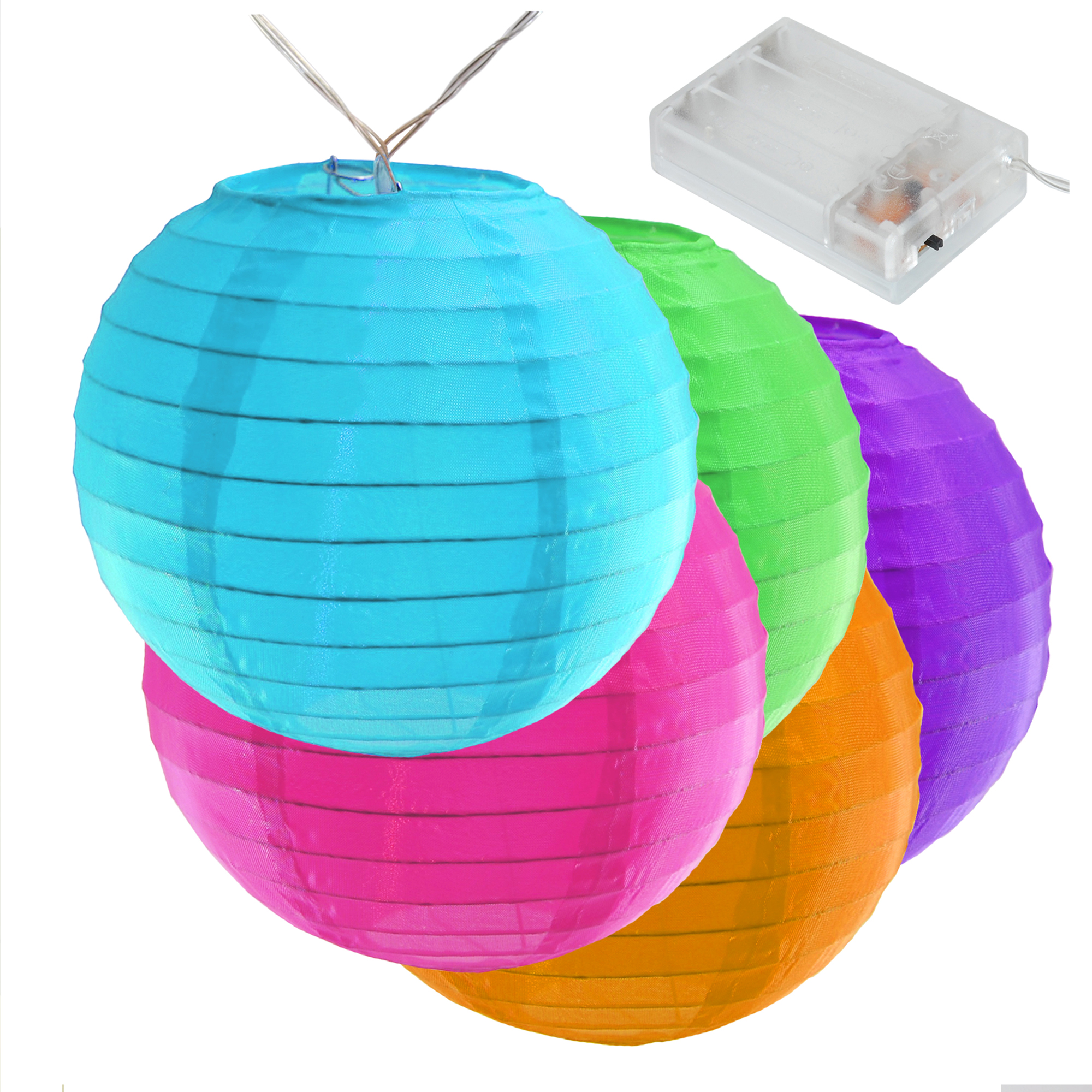 Battery Operated String Lights with 10 Nylon Lanterns