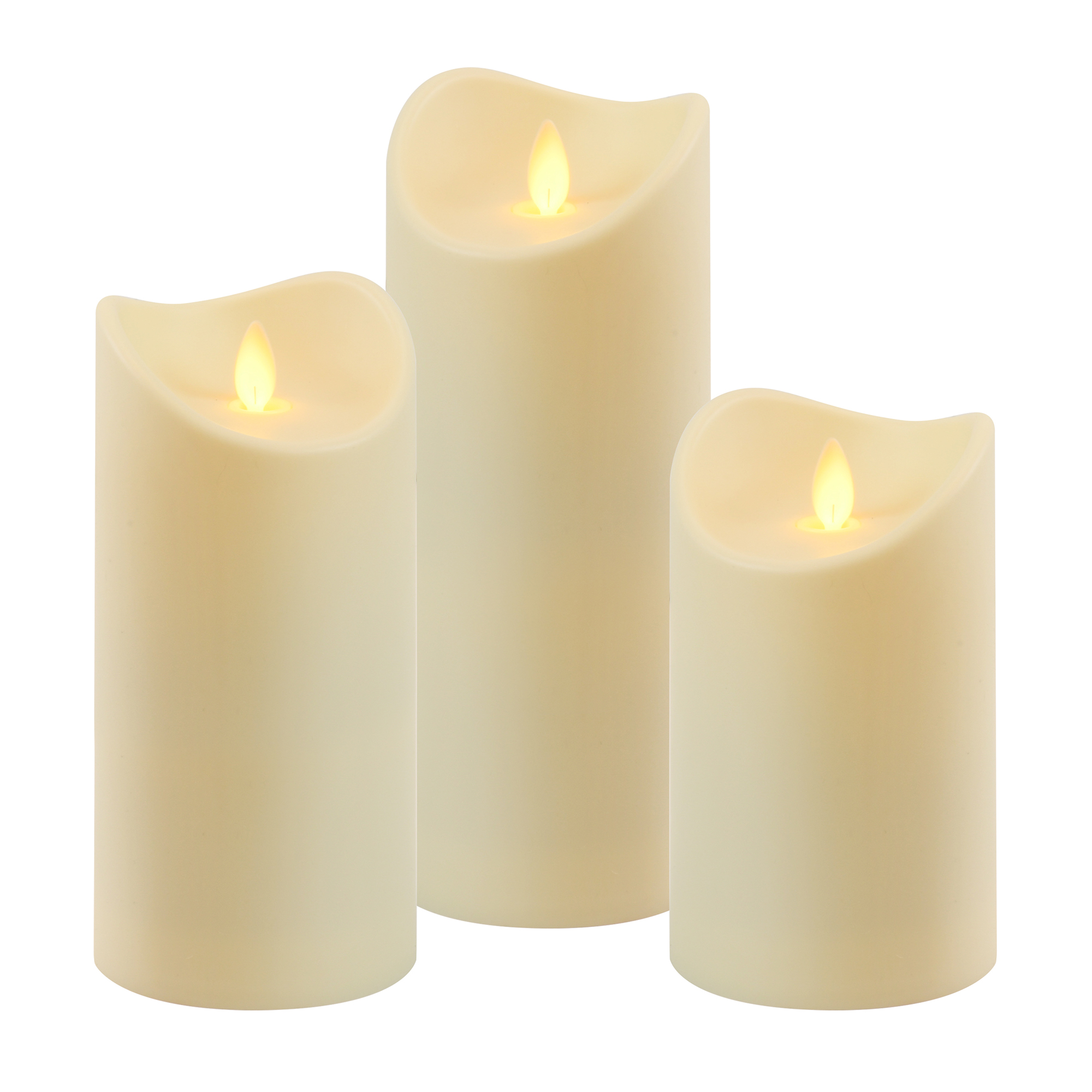 Gøre en indsats champion produktion Battery Operated LED Candles with Moving Flame - Set of 3 - LumaBase
