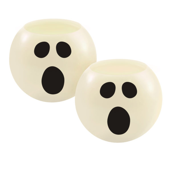 Halloween ghost candles set of 2 white battery operated LED candles.