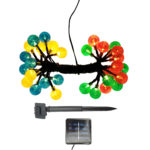 Solar power string lights with multicolor crystal balls.