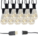 LED Edison string lights with soft white fairy lights.