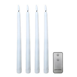 Battery Operated Taper Candles with Remote Control, set of 4 LED tapered candlesticks.