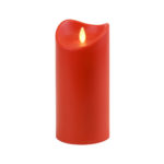 Battery operated red pillar candle